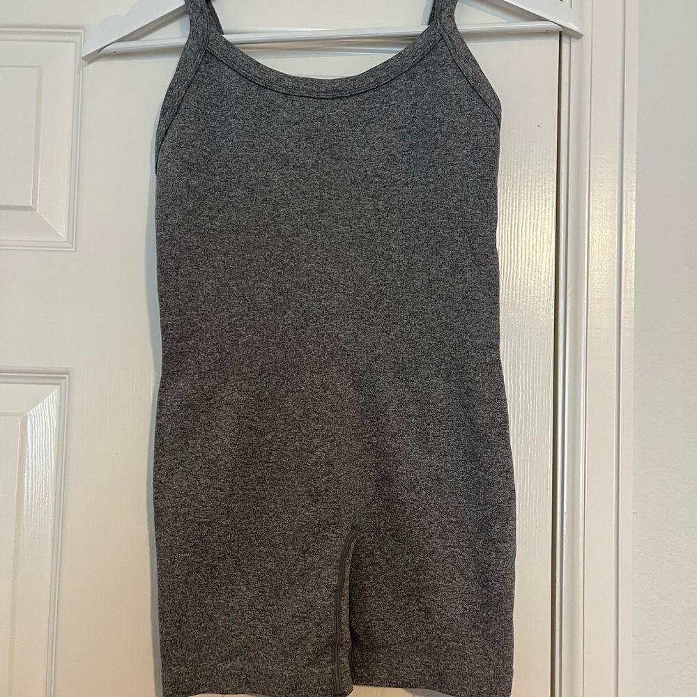 Gray Sleeveless Athleisure Romper